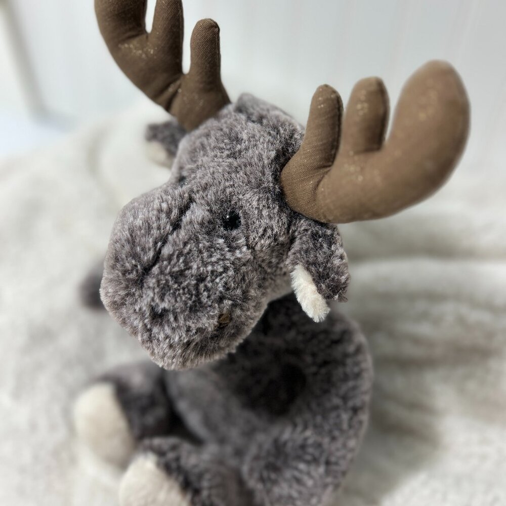 Mon Ami Woodland Moose Plush 🦌✨ Boutique Quality • Soft Gray Nordic Cutie